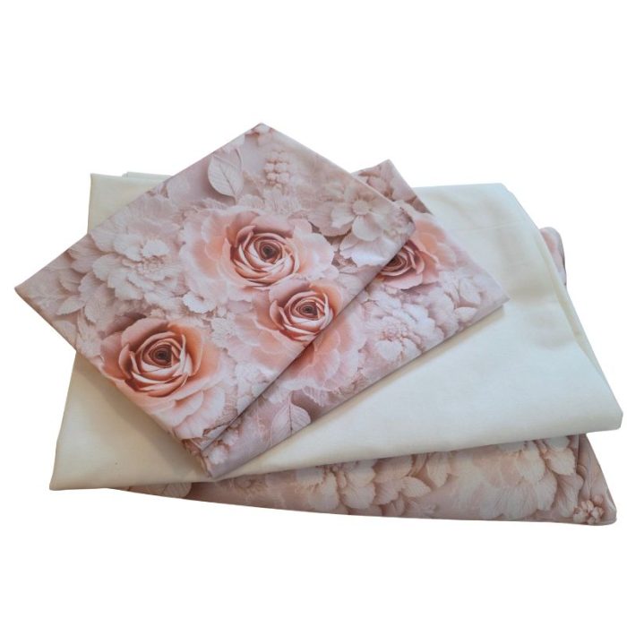 Lenjerie de Pat Grădina Trandafirilor de Iarnă 5D Ariale– Bumbac 100%, Imprimare Digitală, cearceaf elastic/normal - imagine 13