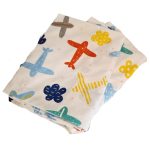 Set 2 fete de perna Avioane Ariale, bumbac, 50x70cm