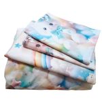 Lenjerie completă Ariale „Pisicuțe” – bumbac ranforce imprimat digital 5D, 4 piese, pat dublu - imagine 5