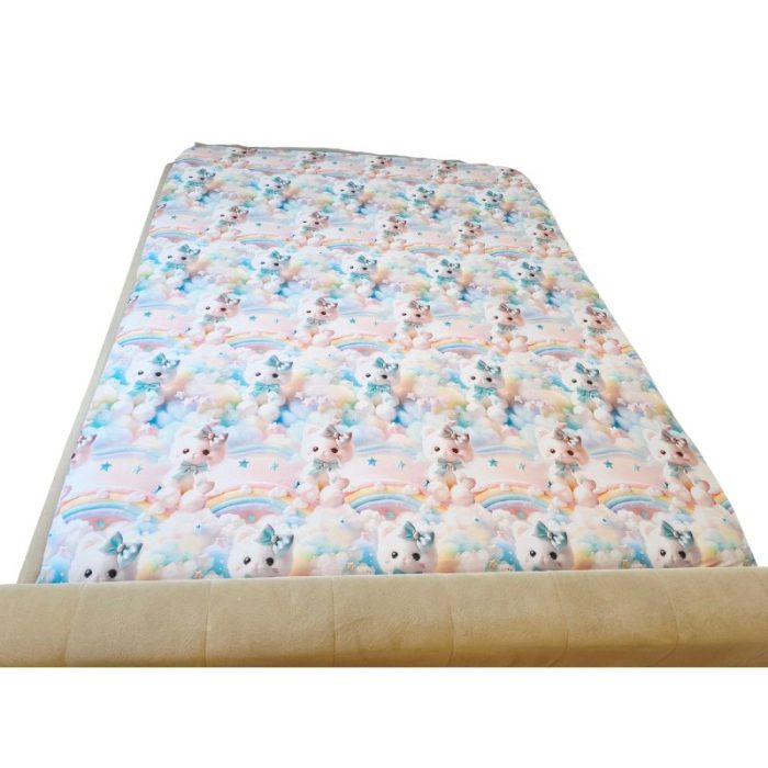 Lenjerie completă Ariale „Pisicuțe” – bumbac ranforce imprimat digital 5D, 4 piese, pat dublu - imagine 7