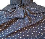 Lenjerie de pat pentru 2 persoane, pat matrimonial, 4 piese, Stelute Albe by ARIALE, bumbac ranforce, Multicolor
