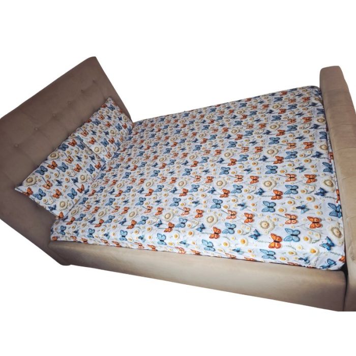Lenjerie Fluturi și Flori de Câmp Ariale,4 piese, Bumbac Ranforce Imprimat Digital - imagine 12