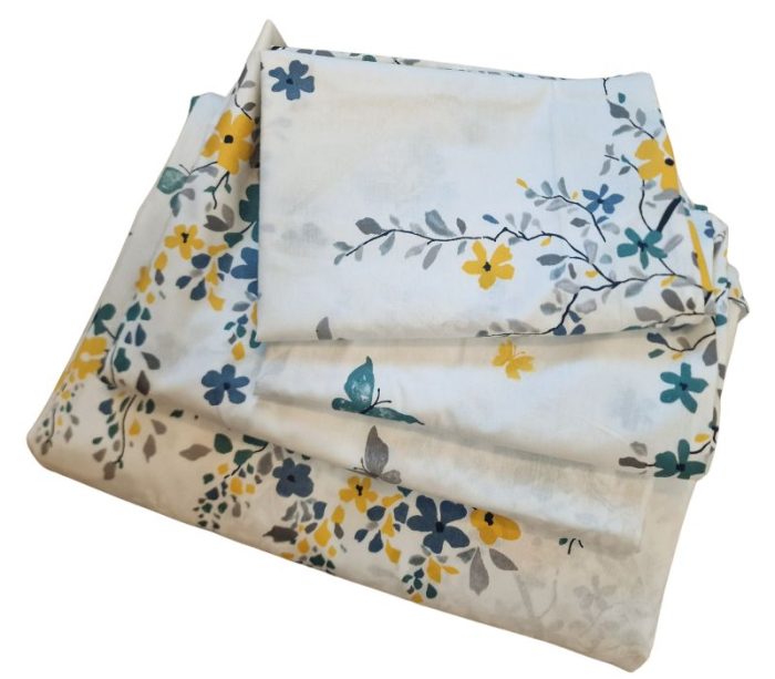 Lenjerie de pat dublu, 200x 220cm, pentru 2 persoane, 4 piese, Flori de Vara by ARIALE, bumbac ranforce, Multicolor - imagine 7