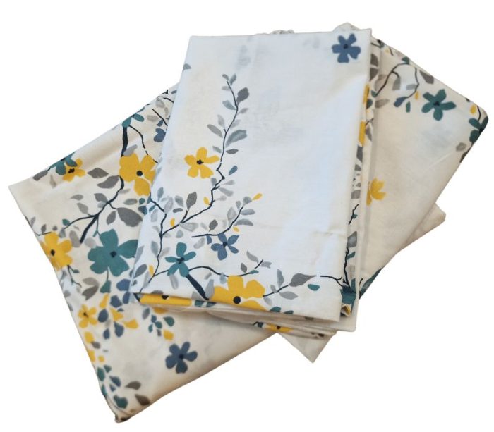 Lenjerie de pat dublu, 200x 220cm, pentru 2 persoane, 4 piese, Flori de Vara by ARIALE, bumbac ranforce, Multicolor - imagine 9