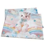 Lenjerie completă Ariale „Pisicuțe” – bumbac ranforce imprimat digital 5D, 4 piese, pat dublu - imagine 4