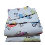 Lenjerie de pat Retro Cars Ariale, pentru 2 persoane, 4 piese, bumbac imprimat digital - imagine 2