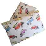 Lenjerie de pat Retro Cars Ariale, pentru 2 persoane, 4 piese, bumbac imprimat digital - imagine 7