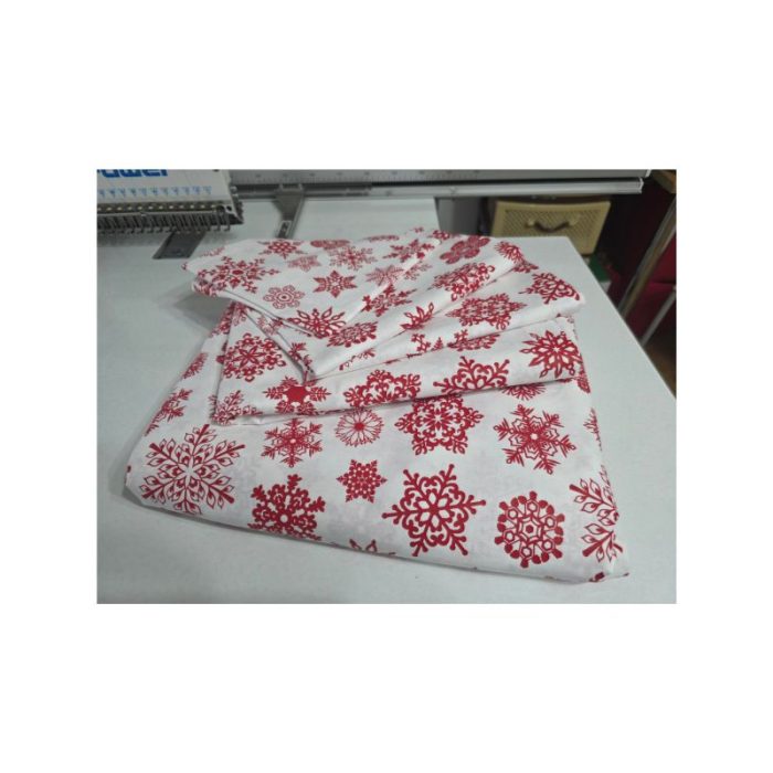 Lenjerie de pat pentru 2 persoane, 5 piese, Stelute Rosii by ARIALE, bumbac ranforce, Multicolor - imagine 6