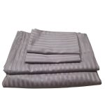 Lenjerie de pat pentru 2 persoane, 4 piese, damasc satinat, Maro, brodata - imagine 10