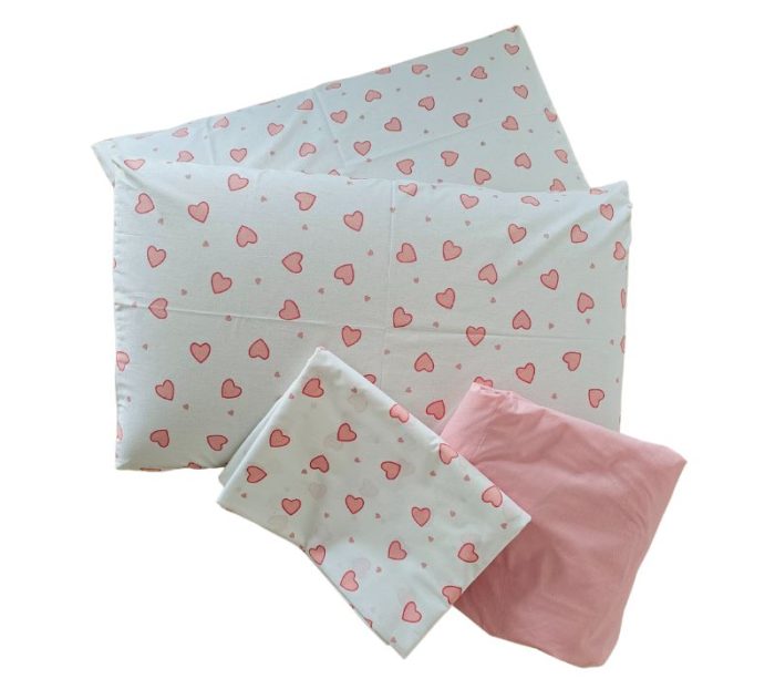 Lenjerie de Pat din Bumbac Ranforce – Inimi Roz, Ediție Specială Ziua Iubirii, pentru 2 persoane, 4 piese - imagine 9