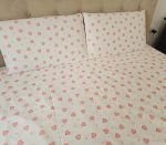 Lenjerie de Pat din Bumbac Ranforce – Inimi Roz, Ediție Specială Ziua Iubirii, pentru 2 persoane, 4 piese - imagine 5