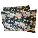 Lenjerie de Pat din Bumbac Ranforce 5D – Flori de Magnolie, Imprimare Digitală Premium, 2 persoane , 4 piese - imagine 14