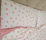 Lenjerie de Pat din Bumbac Ranforce – Inimi Roz, Ediție Specială Ziua Iubirii, pentru 2 persoane, 4 piese - imagine 3