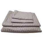 Lenjerie de pat pentru 2 persoane, 4 piese, damasc satinat, Maro, brodata - imagine 9