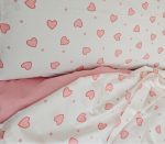 Lenjerie de Pat din Bumbac Ranforce – Inimi Roz, Ediție Specială Ziua Iubirii, pentru 2 persoane, 4 piese - imagine 2