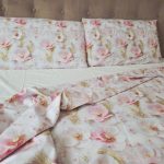 Set de 2 fete de perna "Flori pudrate"” – bumbac ranforce imprimat digital 5D, 50x70 cm - imagine 3