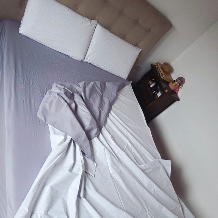 Lenjerie de pat Ariale Gri Elegant cu Buline, pentru 2 persoane, 4 piese, bumbac ranforce - imagine 11