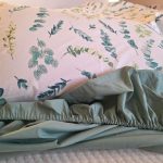 Lenjerie de Pat din Bumbac Ranforce – Eucalyptus Ariale, cearceaf de pat cu elastic, 4 piese, 2 persoane