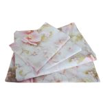 Lenjerie de Pat „Flori pudrate” – Bumbac 100%, Imprimare Digitală, 4 Piese - imagine 4