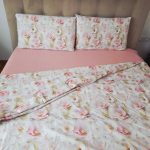 Lenjerie de Pat „Flori pudrate” – Bumbac 100%, Imprimare Digitală, 4 Piese - imagine 27