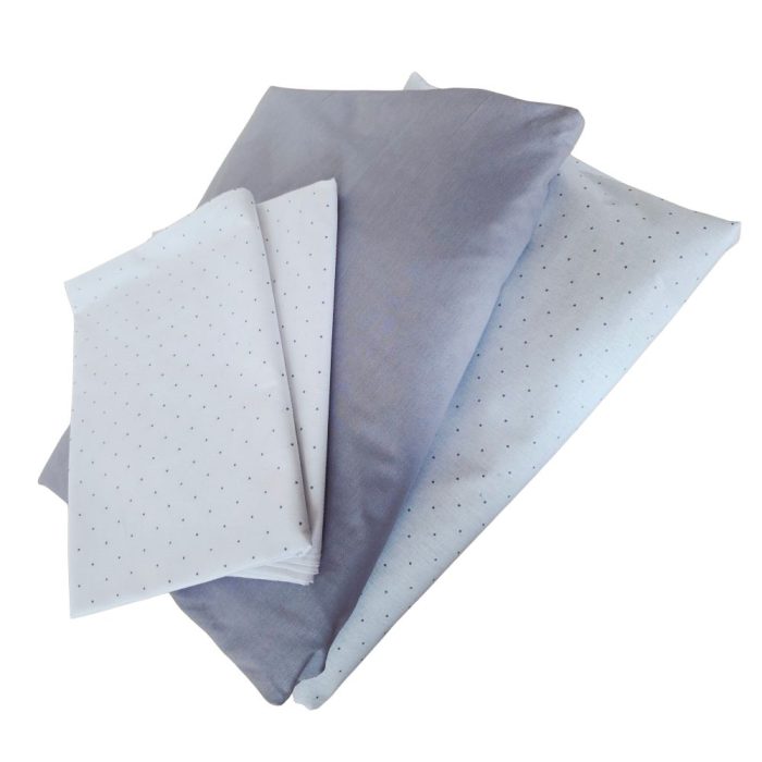 Lenjerie de pat Ariale Gri Elegant cu Buline, pentru 2 persoane, 4 piese, bumbac ranforce - imagine 2