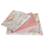 Lenjerie de Pat „Flori pudrate” – Bumbac 100%, Imprimare Digitală, 4 Piese - imagine 6