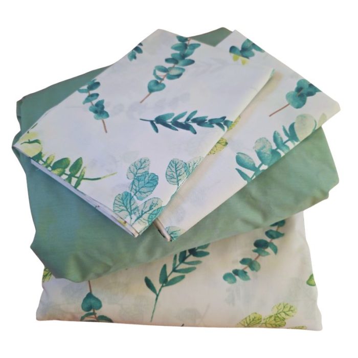 Lenjerie de Pat din Bumbac Ranforce – Eucalyptus Ariale, 4 piese, 2 persoane - imagine 7
