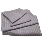 Lenjerie de pat pentru 2 persoane, 4 piese, damasc satinat, Maro, brodata - imagine 5