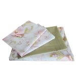 Lenjerie de Pat „Flori pudrate” – Bumbac 100%, Imprimare Digitală, 4 Piese - imagine 8