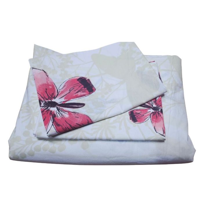 Lenjerie de Pat din Bumbac Ranforce – Fluturi Delicați Ariale, 4 Piese - imagine 2