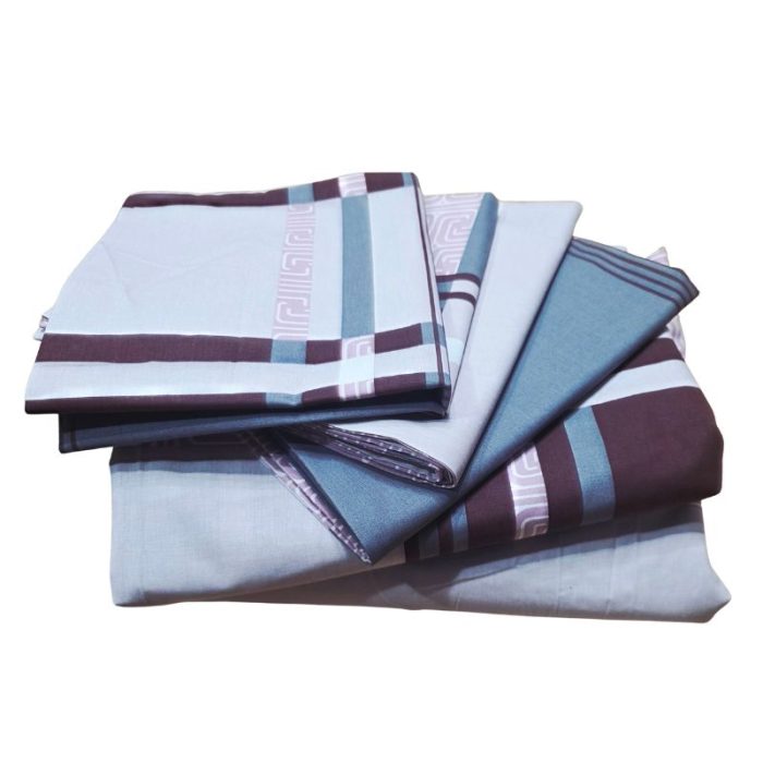 Lenjerie de Pat Geometric Ariale, bumbac, 6 Piese - imagine 3