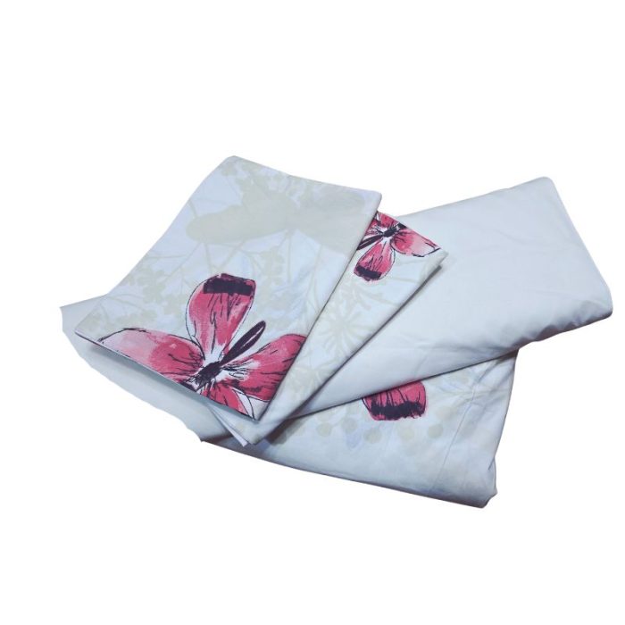 Lenjerie de Pat din Bumbac Ranforce – Fluturi Delicați Ariale, 4 Piese - imagine 5