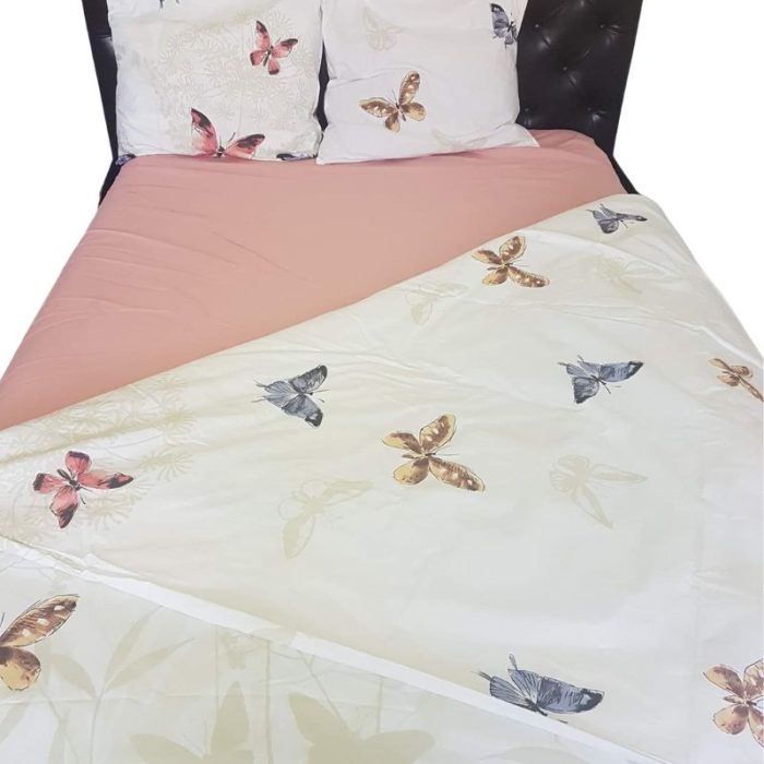 Lenjerie de Pat din Bumbac Ranforce – Fluturi Delicați Ariale, 4 Piese - imagine 8