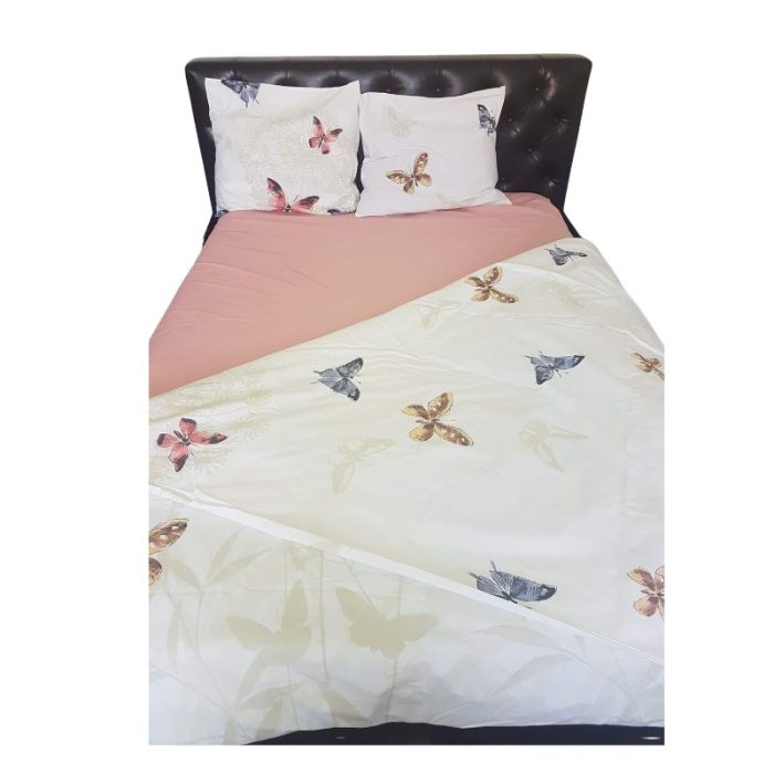Lenjerie de Pat din Bumbac Ranforce – Fluturi Delicați Ariale, 4 Piese - imagine 9