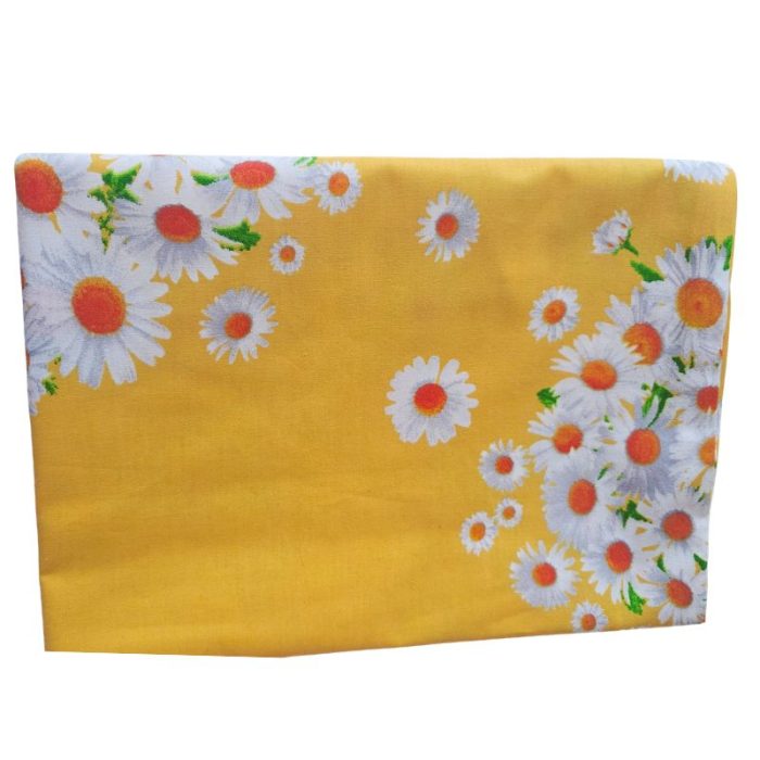 Fata de perna 50x70cm, Margarete pe fond Galben, Ariale, Bumbac - imagine 2