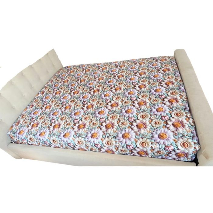 Lenjerie de Pat Margarete Pastelate 5D Ariale– Bumbac, Imprimare Digitală, 4 Piese - imagine 16