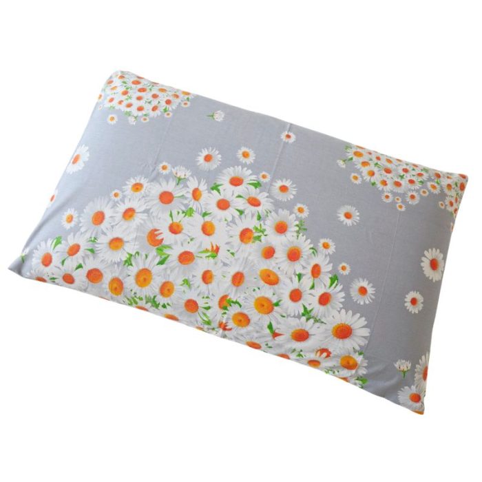 Fata de perna 50x70cm, Margarete pe fond Gri, Ariale, Bumbac - imagine 4