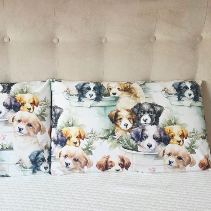 Lenjerie de Pat Catelusi 5D Ariale– Bumbac 100%, Imprimare Digitală, 4 Piese - imagine 5