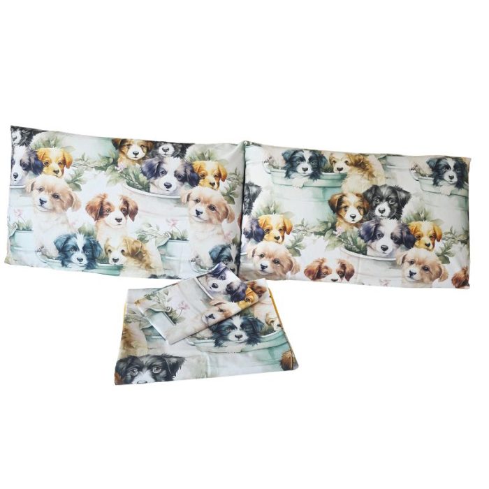 Lenjerie de Pat Catelusi 5D Ariale– Bumbac 100%, Imprimare Digitală, 4 Piese - imagine 7