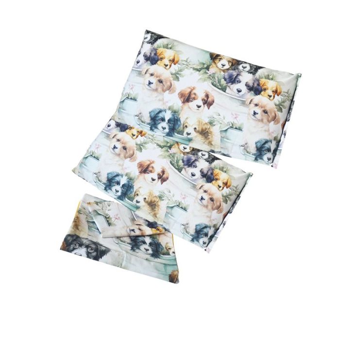 Lenjerie de Pat Catelusi 5D Ariale– Bumbac 100%, Imprimare Digitală, 4 Piese - imagine 8