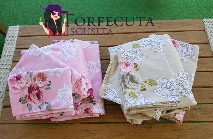 Fata de perna 50x70cm, Trandafiri Albi, Ariale, Bumbac - imagine 2